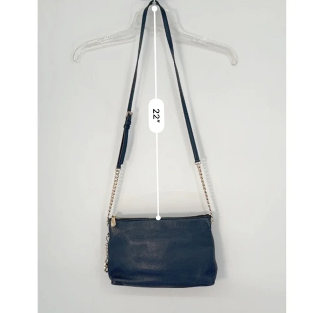 Michael Kors Jet Set East West Crossbody Bag Navy Blue Pebbled Leather 40-18‎